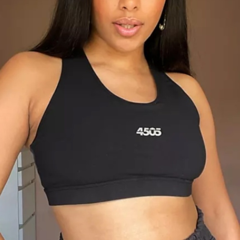ASOS 4505 Curve Icon Scoop Neck Black Bra Size 26